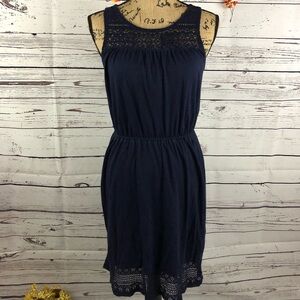 Gap Navy blue dress with lace trim